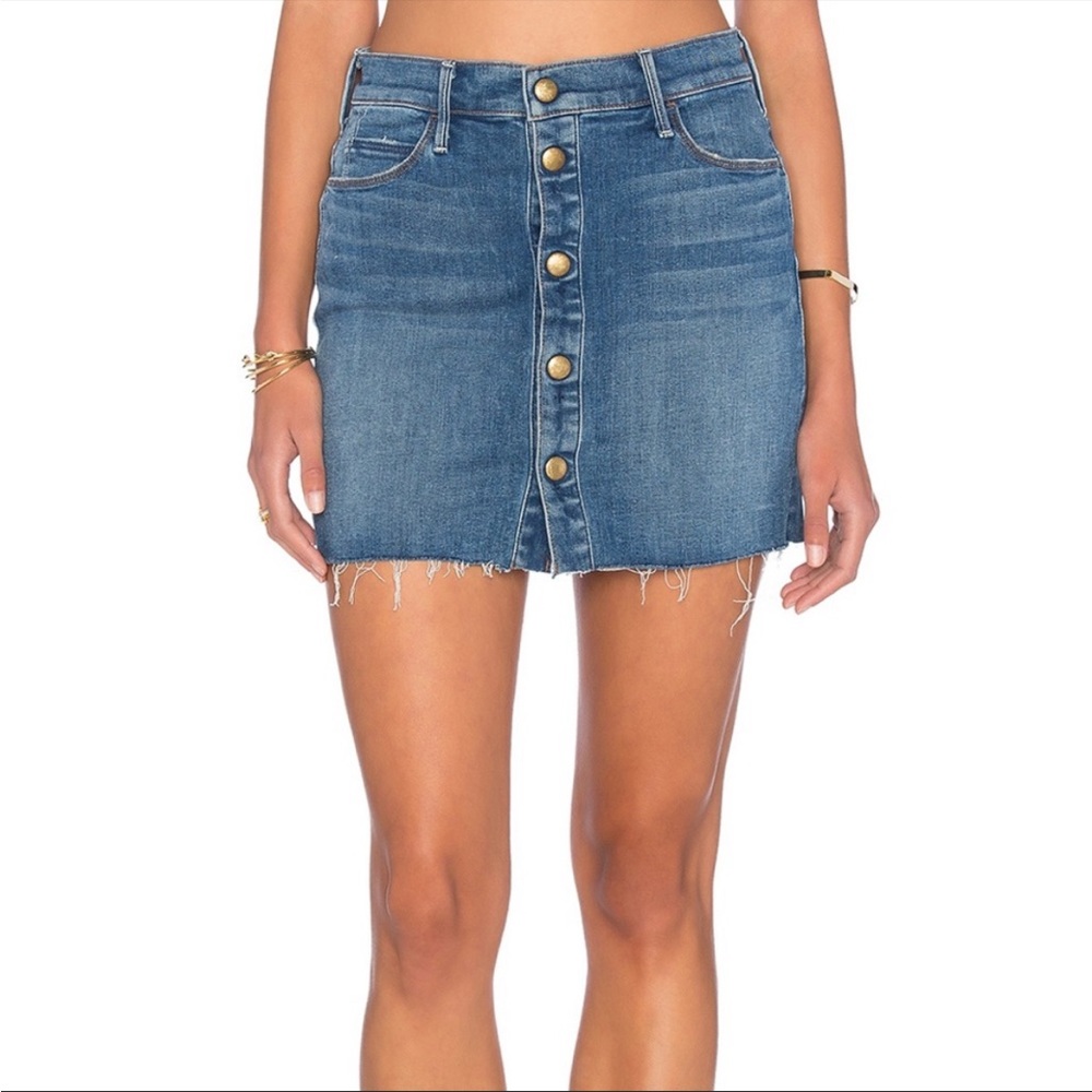 MOTHER The Snap Down Mini Skirt in
Heart of Glass